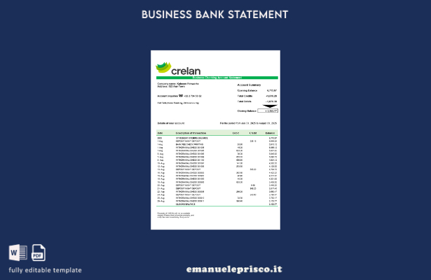 stile verificato società bancaria Crelan verifica estratto conto modello in form